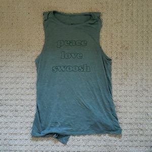 nike open back green tank top